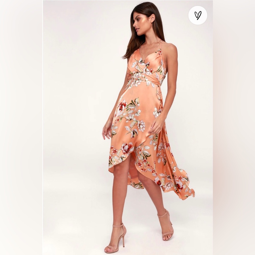 High-low wrap dress